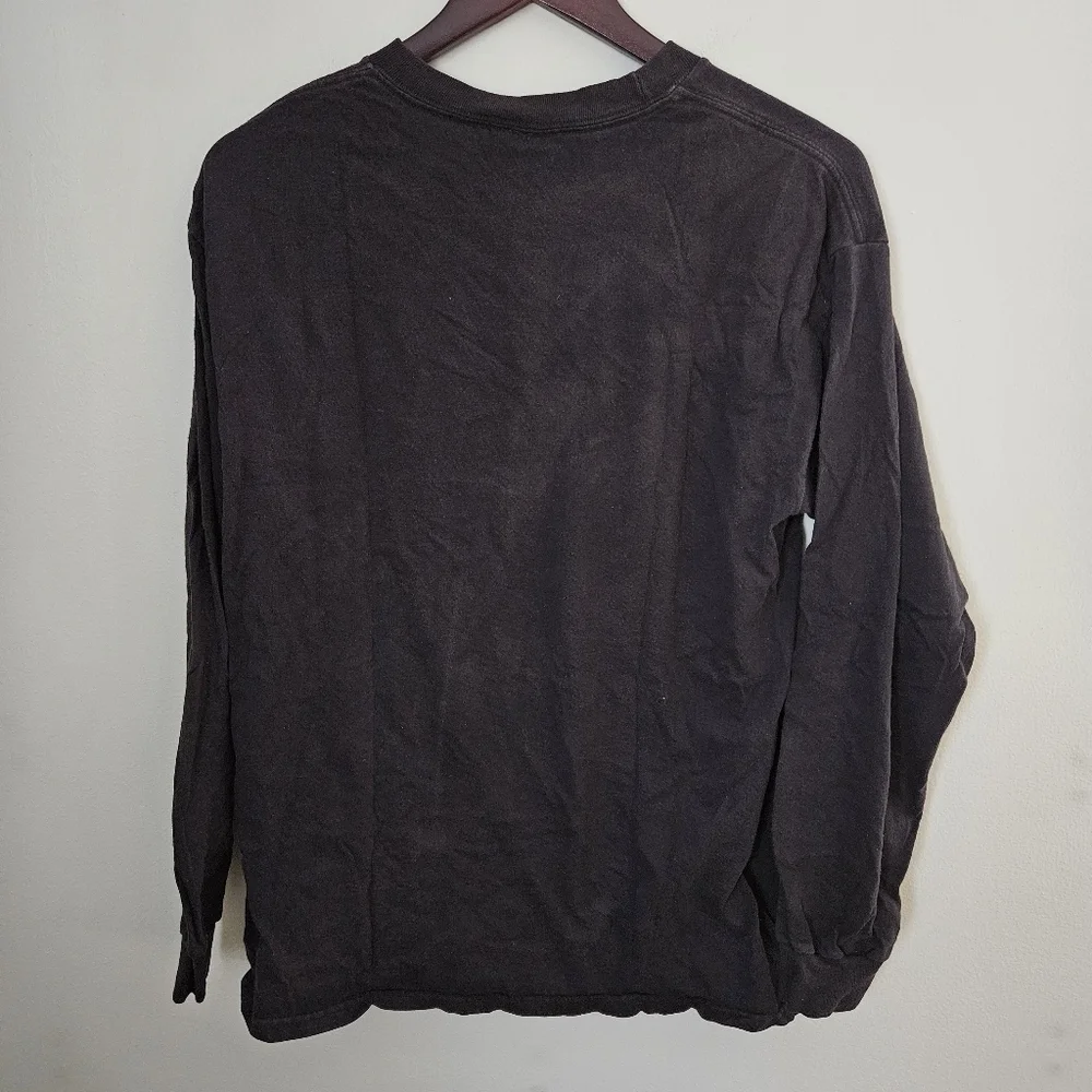 Adidas Tee Shirt Long Sleeve Black White Logo Casual Neutral Athleisure Athletic